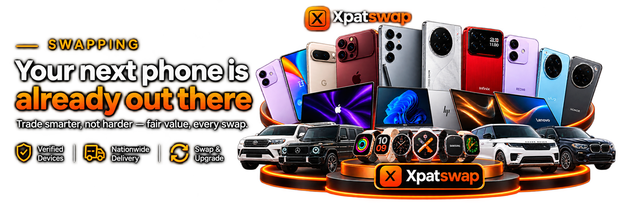 Xpatswap — Your next phone is already out there. Verified devices, nationwide delivery, swap and upgrade.